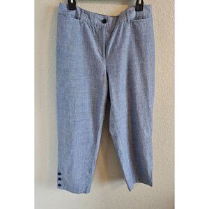 Talbot's Woman Perfect Crop Pant Curvy SZ 8  Button Accent Casual Beach Classic